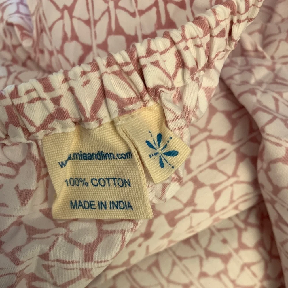 NWOT Block Printed Fitted Crib Sheet - Baby Girl - Pink Plum Shibori - Cotton